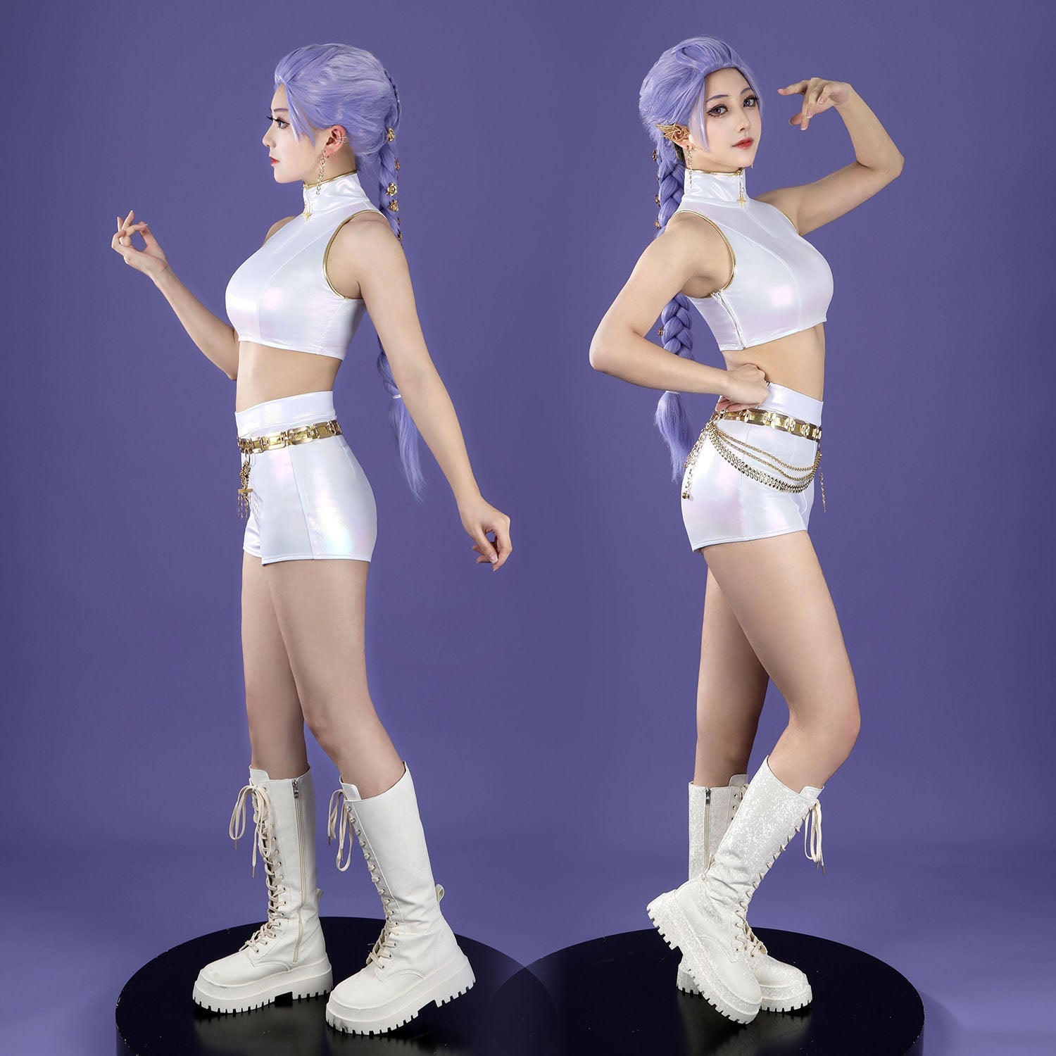 KPop Demon Hunters Rumi White Stage Outfit Cosplay Costumes
