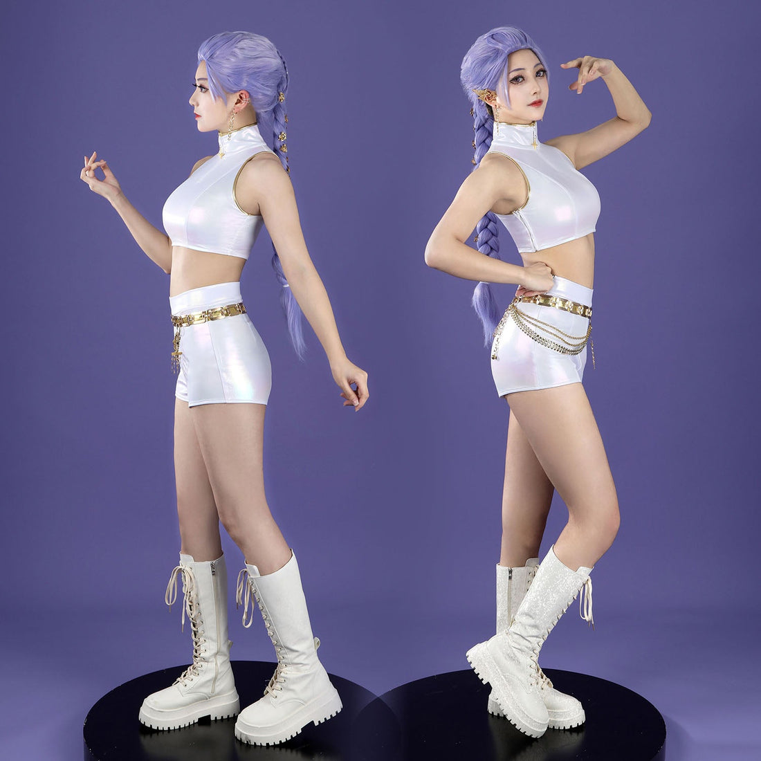 KPop Demon Hunters Rumi White Stage Outfit Cosplay Costumes
