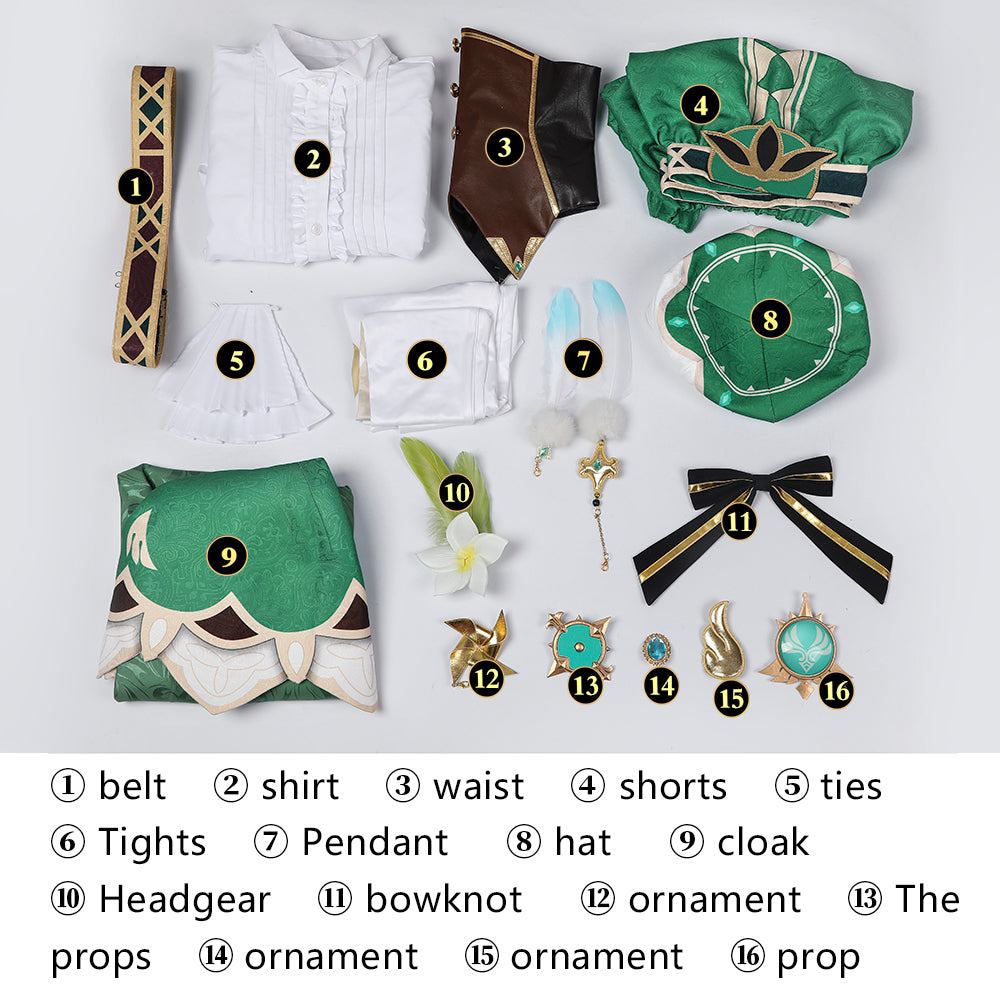 Genshin Impact Venti Gradient Full Set Top Level Cosplay Costumes