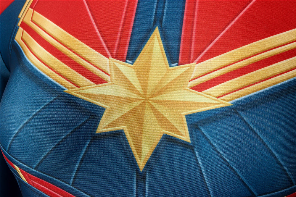 Captain Marvel Carol Danvers Female Jumpsuit with Headgear Costumes