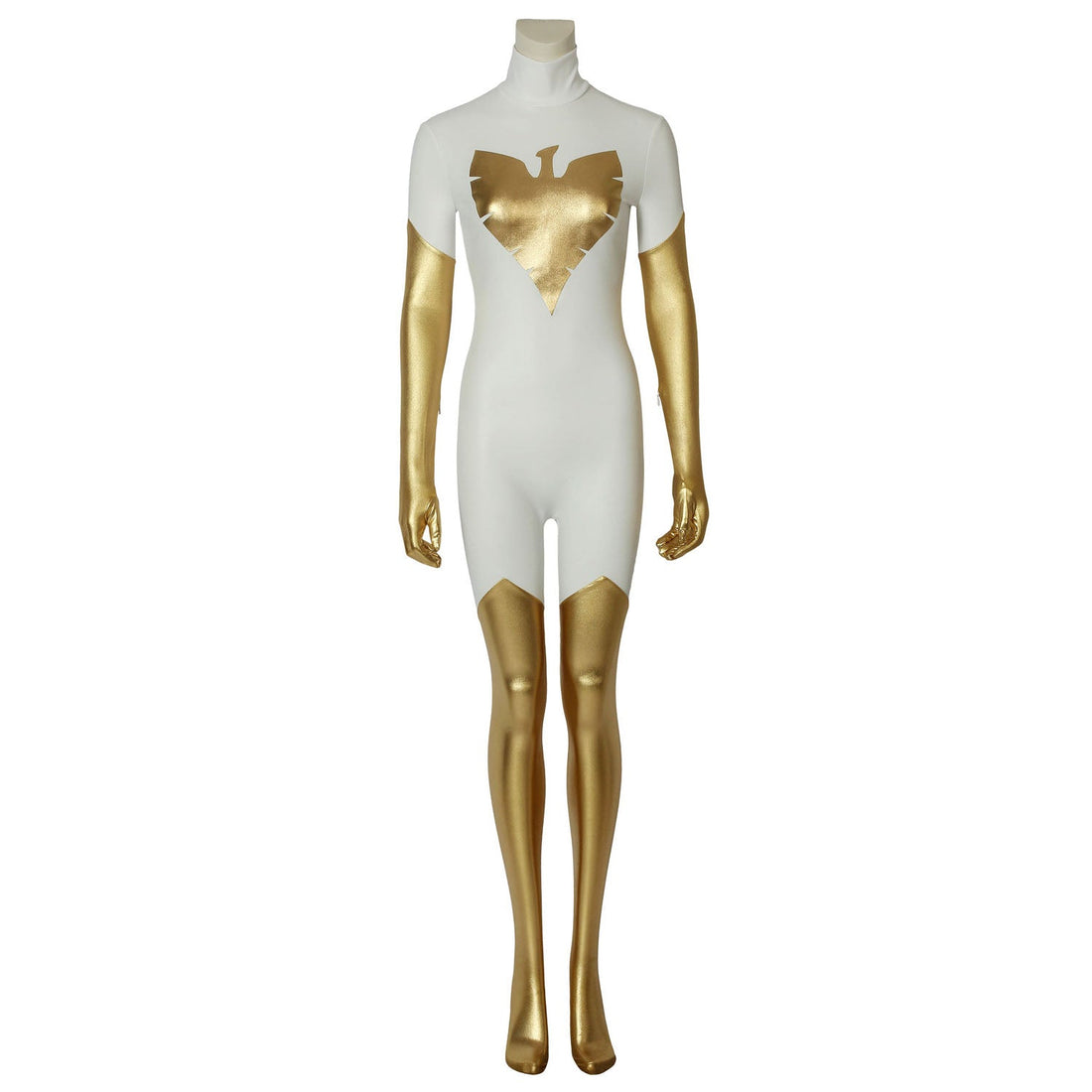 X-Men White Phoenix Jean Grey Gold and White Jumpsuit Cosplay Costumes