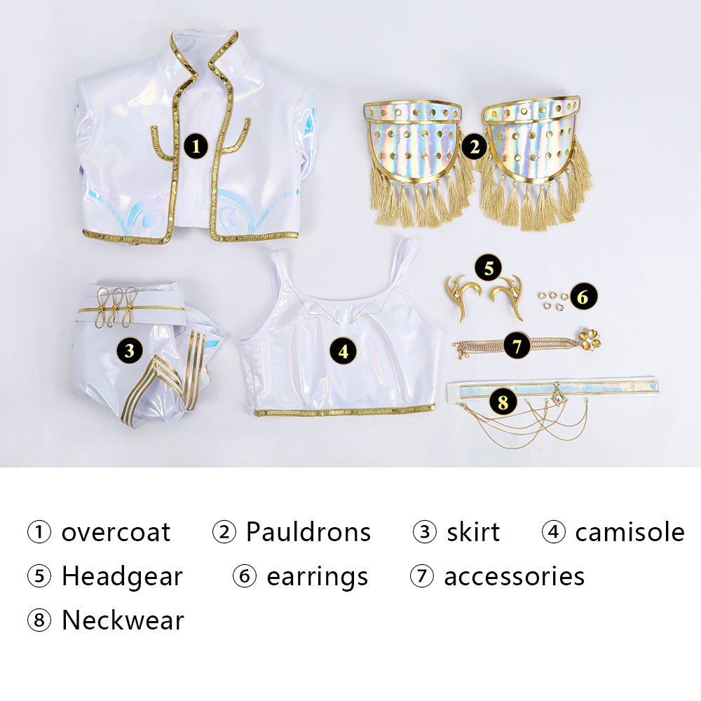 KPop Demon Hunters Mira White Stage Outfit Cosplay Costumes