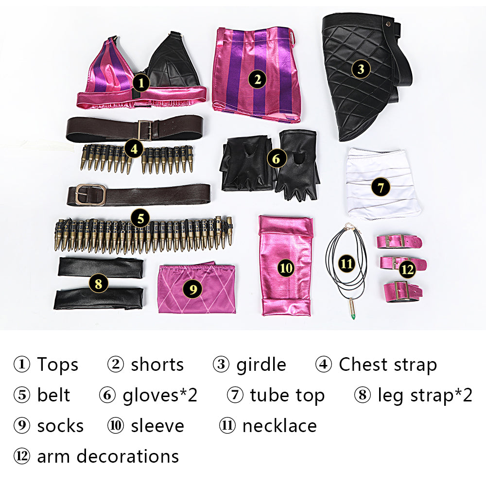 Game LOL Loose Cannon Jinx Top Level Cosplay Costumes
