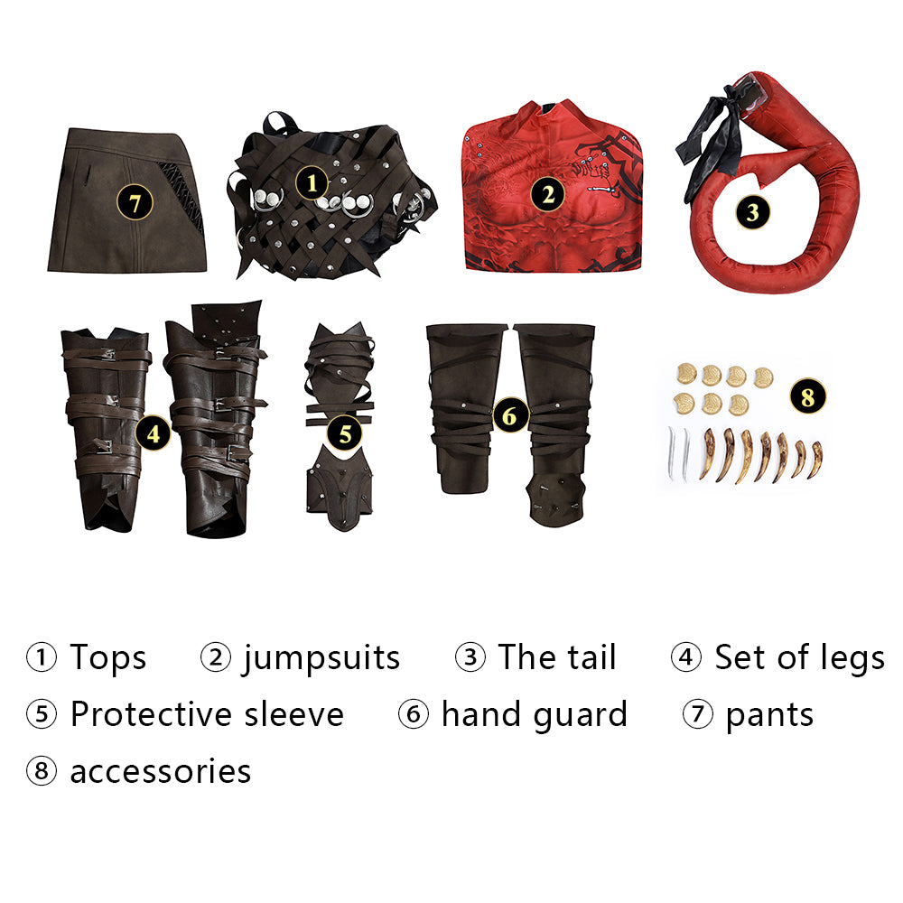 Baldur's Gate 3 Karlach Top Level Full Set Female Cosplay Costumes