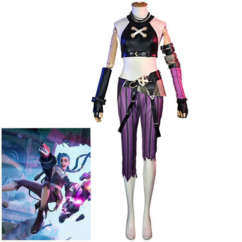Game LOL Arcane Jinx Full Set  Top Level Cosplay Costumes