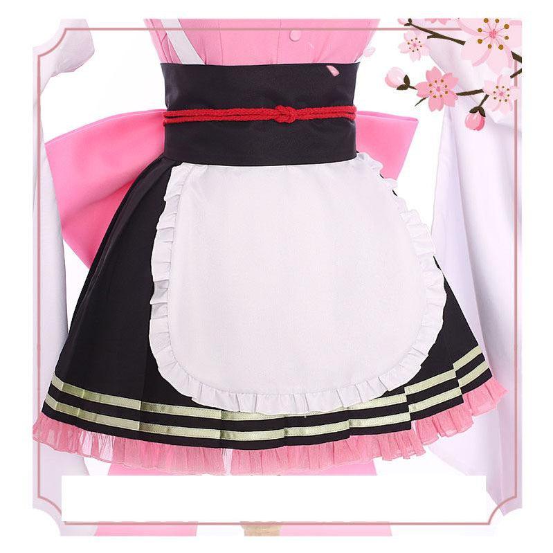 Demon Slayer Kanroji Mitsuri Kimono Maid Outfit Cosplay Costumes