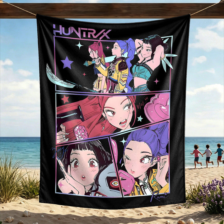 Kpop Demon Hunters Huntrix Saja Boys Wall Decor Tapestry for Home and Party