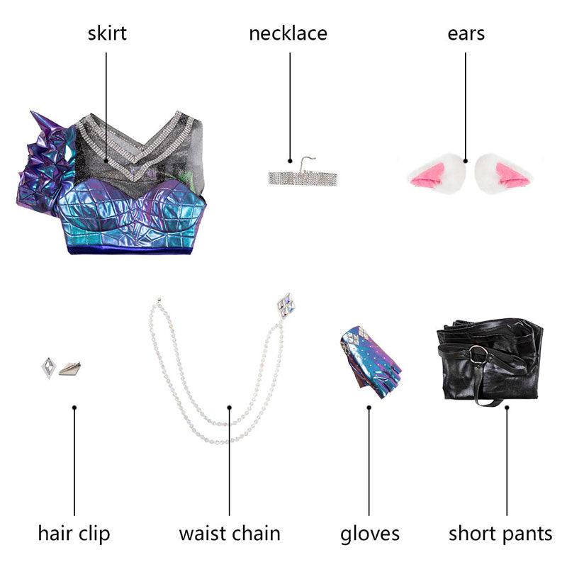 Game LOL KDA ALL OUT Ahri Full Set Top Level Cosplay Costume