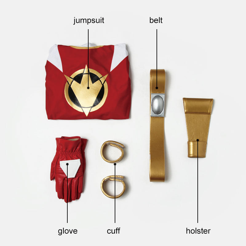 Mighty Morphin Power Rangers Abare Max Ryouga Hakua Abare Red Costumes