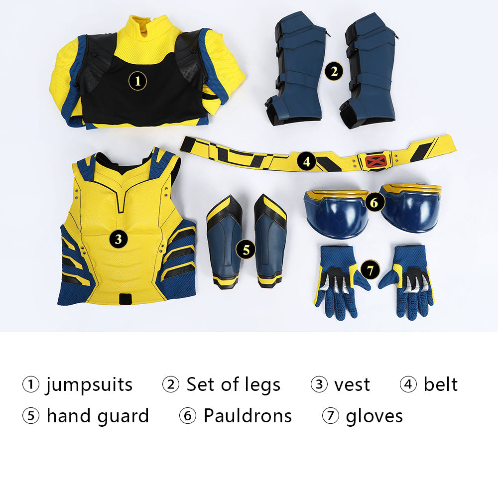 Deadpool 3 Deadpool & Friend Wolverine KID Full Set Cosplay Costumes