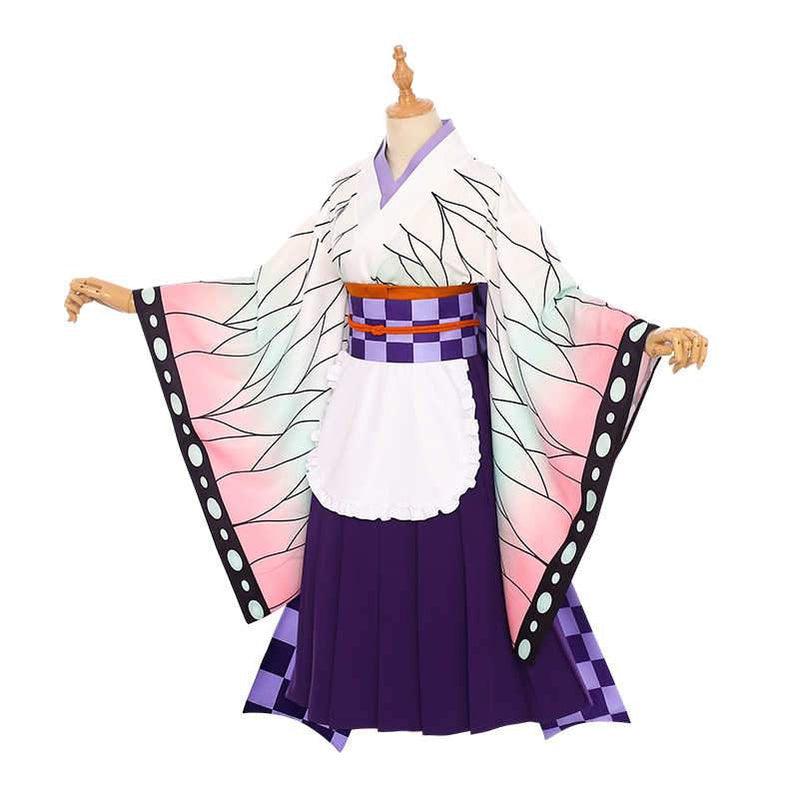 Demon Slayer Kochou Shinobu Kimono Maid Outfit Cosplay Costumes