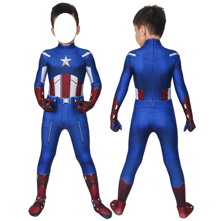 The First Avenger Captain America Kids Jumpsuit Cosplay Costumes