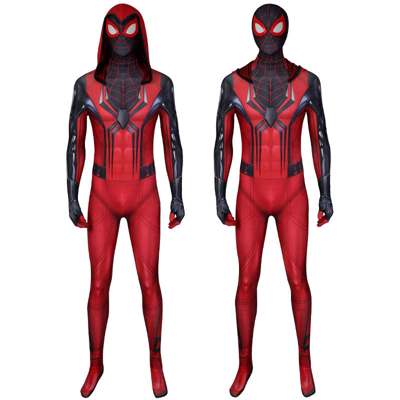 Spider-Man PS5 Crimson Cowl Suit Jumpsuit Cosplay Costume