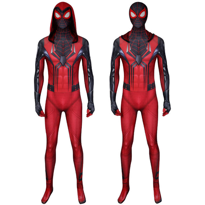 Spider-Man PS5 Crimson Cowl Suit Jumpsuit Cosplay Costume