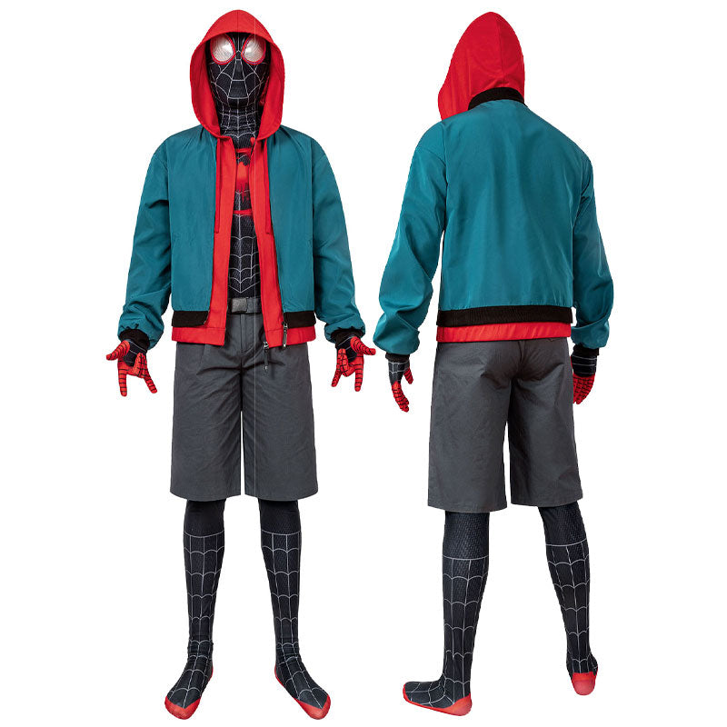 Spider-Man Into the Spider-Verse Miles Morales Jumpsuit with Coat Fullset Costumes