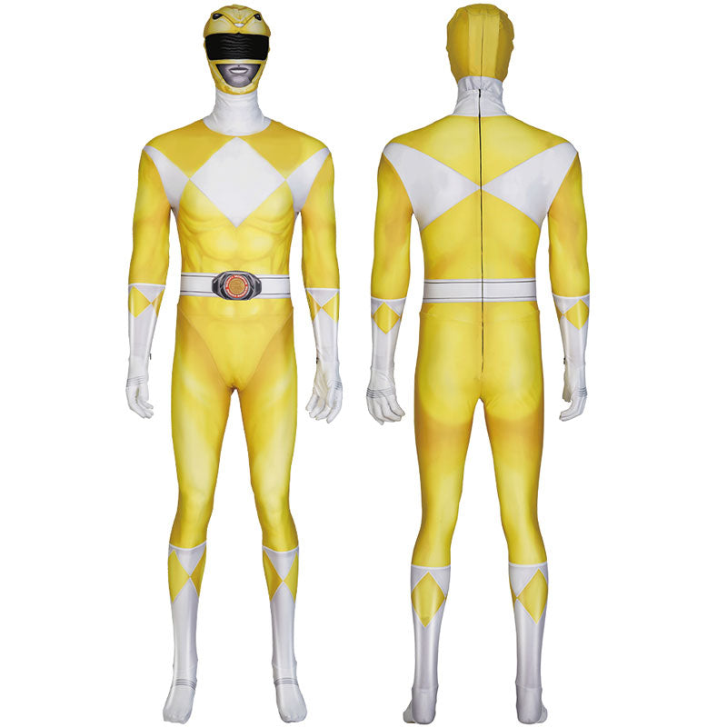 Mighty Morphin Power Rangers Dime Tribe Knight Boi Yellow Cosplay Costumes