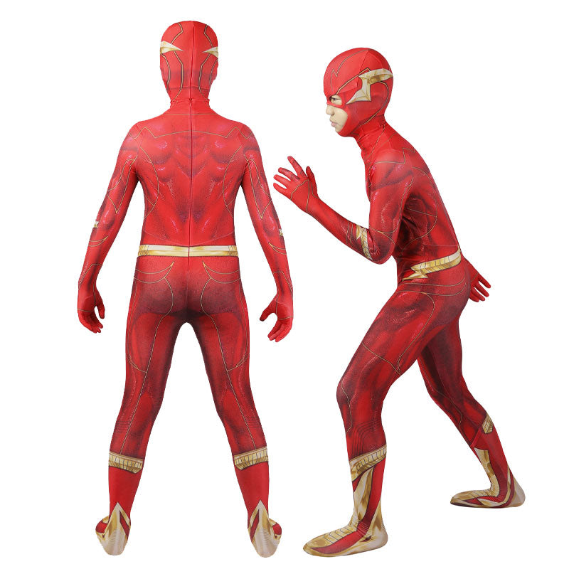 Flashpoint Barry Allen The Flash Kids Jumpsuit Cosplay Costumes