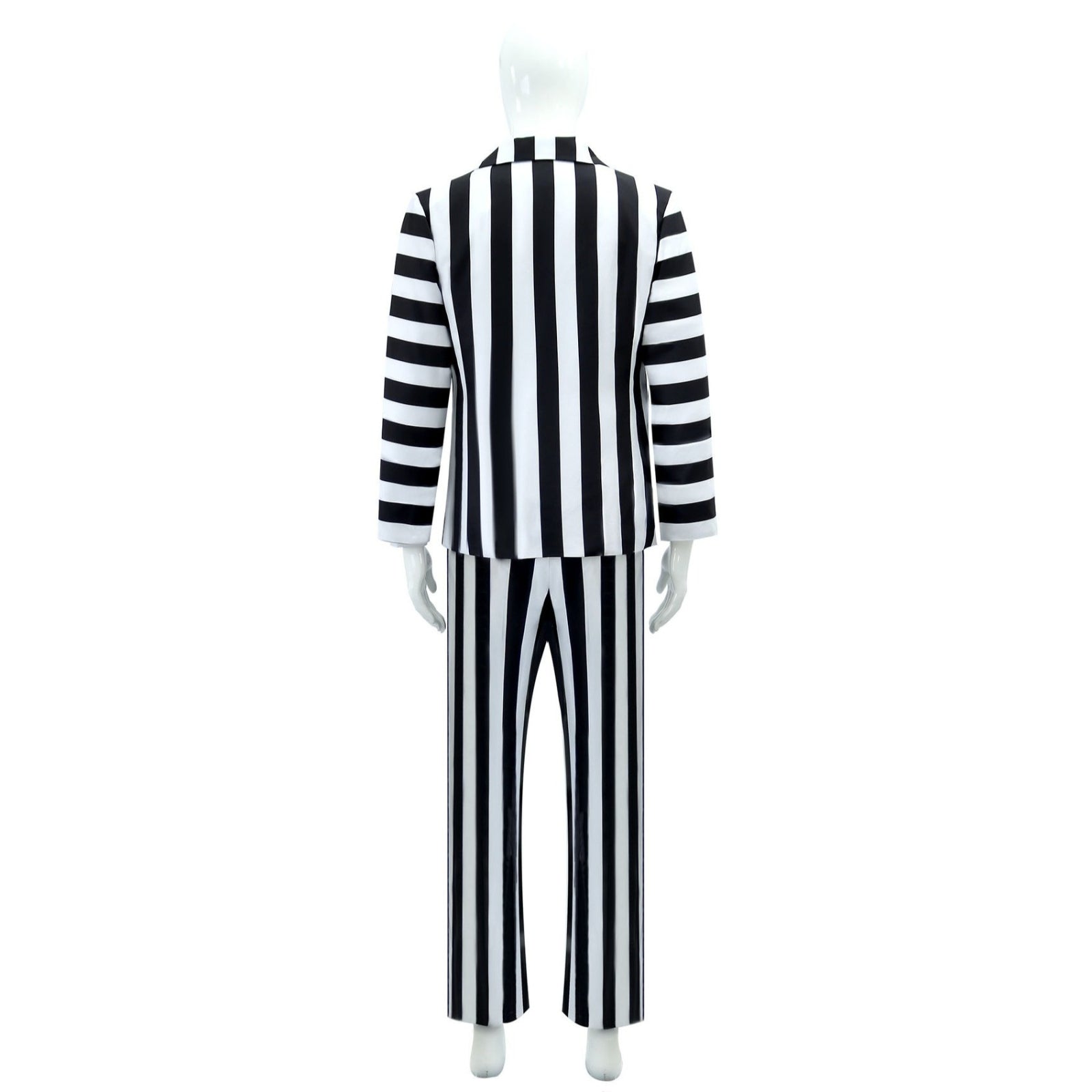 Beetle Juice Michael Keaton Stripe Suit Halloween Cosplay Costumes