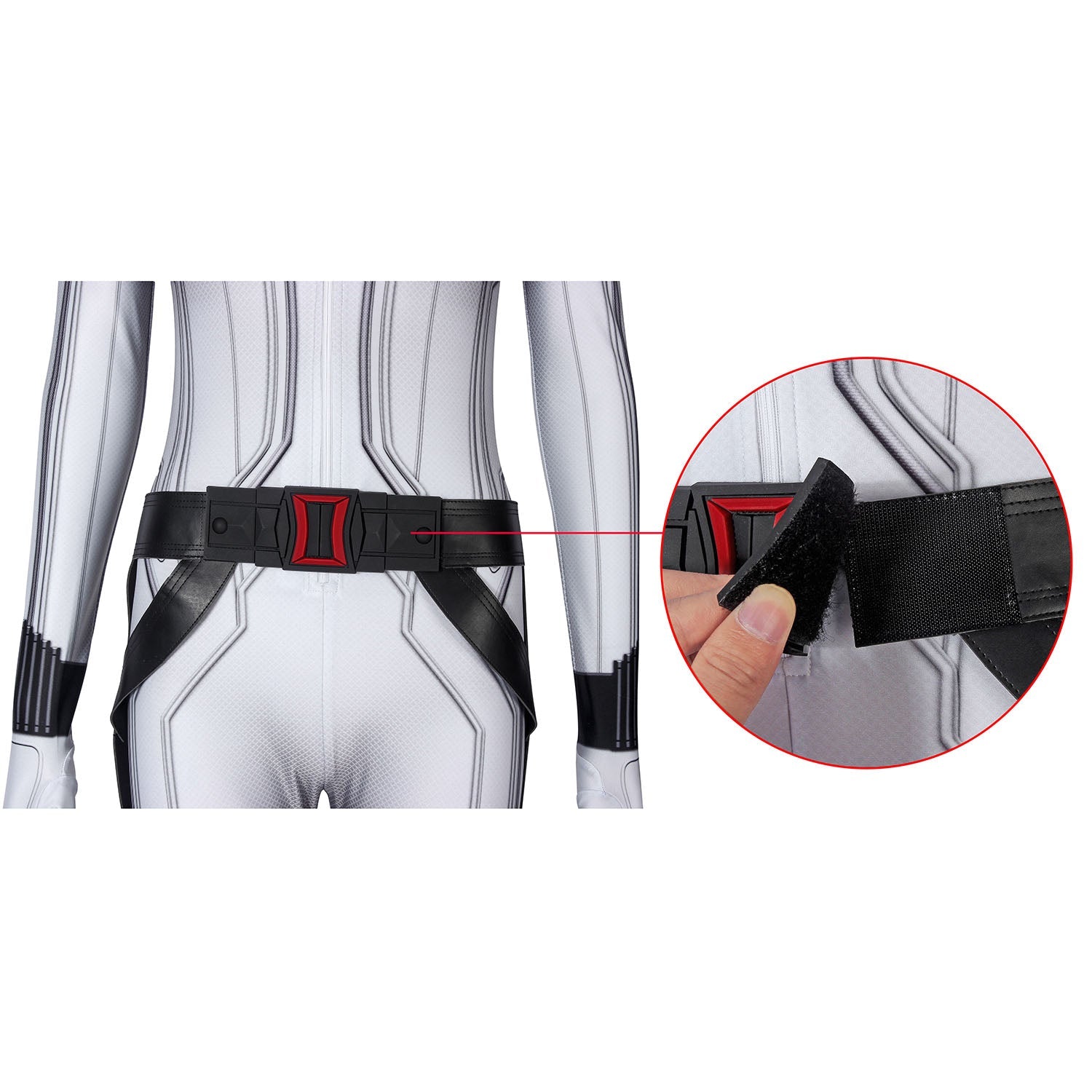 Black Widow Natasha Romanoff White Suit Jumpsuit with Accessories Cosplay Costumes