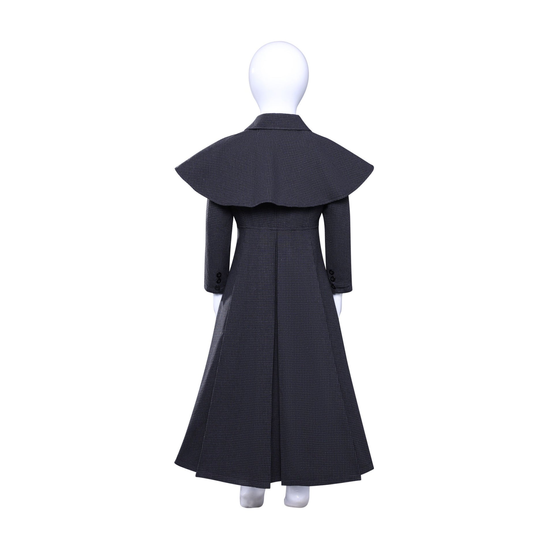Wednesday 2 Addams Adult and Kids Black Wool Coat Cosplay Costumes