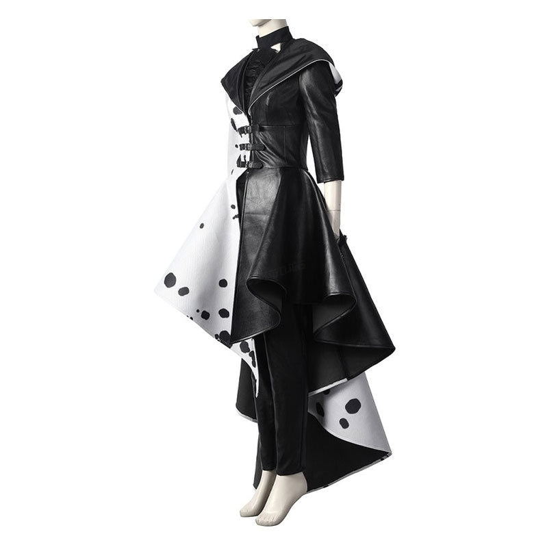 Cruella De Vil Dalmatian Black White Halloween Cosplay Costumes