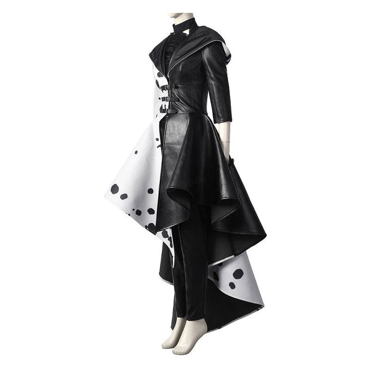 Cruella De Vil Dalmatian Black White Halloween Cosplay Costumes