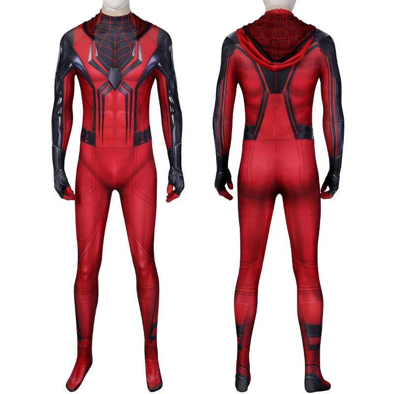 Spider-Man PS5 Crimson Cowl Suit Jumpsuit Cosplay Costume