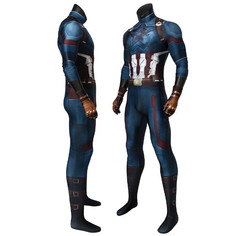 Avengers 3 Infinity War Captain America Steve Rogers Jumpsuit Cosplay Costumes
