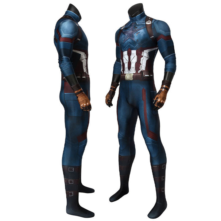 Avengers 3 Infinity War Captain America Steve Rogers Jumpsuit Cosplay Costumes