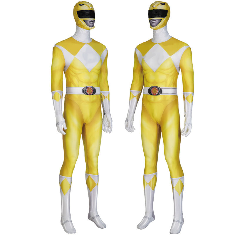 Mighty Morphin Power Rangers Dime Tribe Knight Boi Yellow Cosplay Costumes