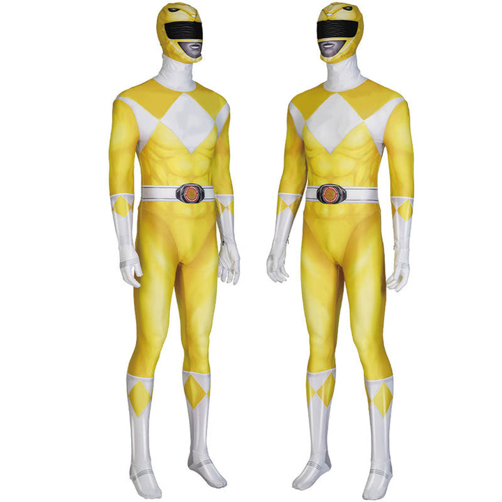 Mighty Morphin Power Rangers Dime Tribe Knight Boi Yellow Cosplay Costumes