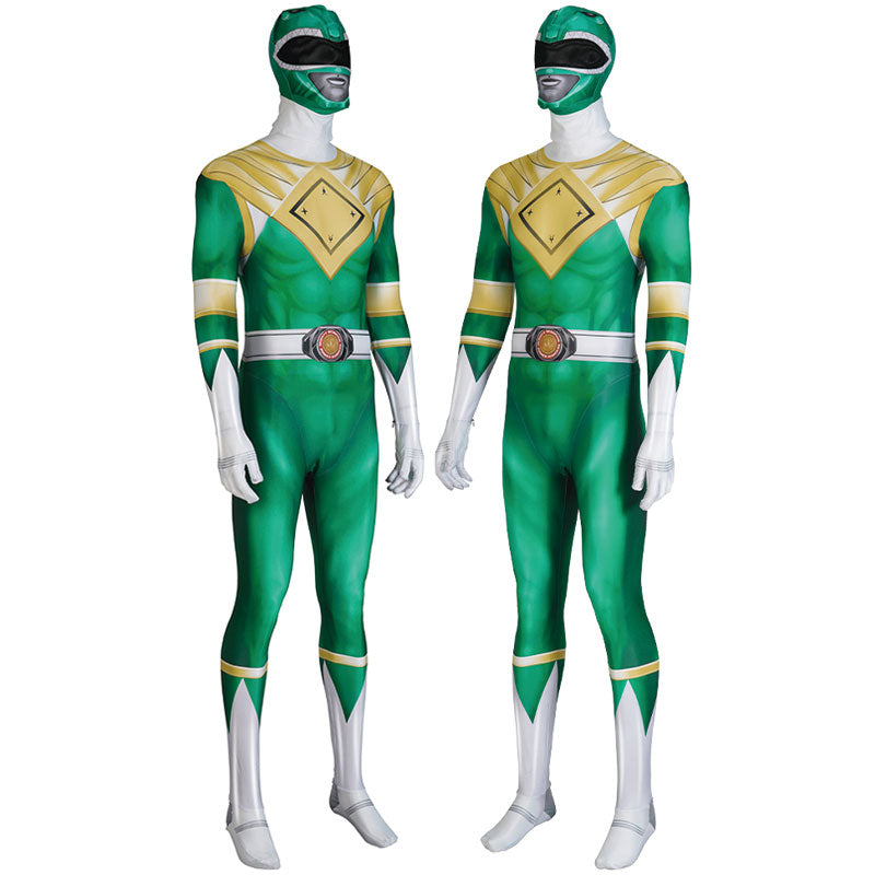 Mighty Morphin Power Rangers Yamato Tribe Knight Burai Green Costumes