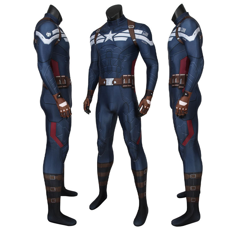 Captain America The Winter Soldier Steve Rogers Jumpsuit Costumes