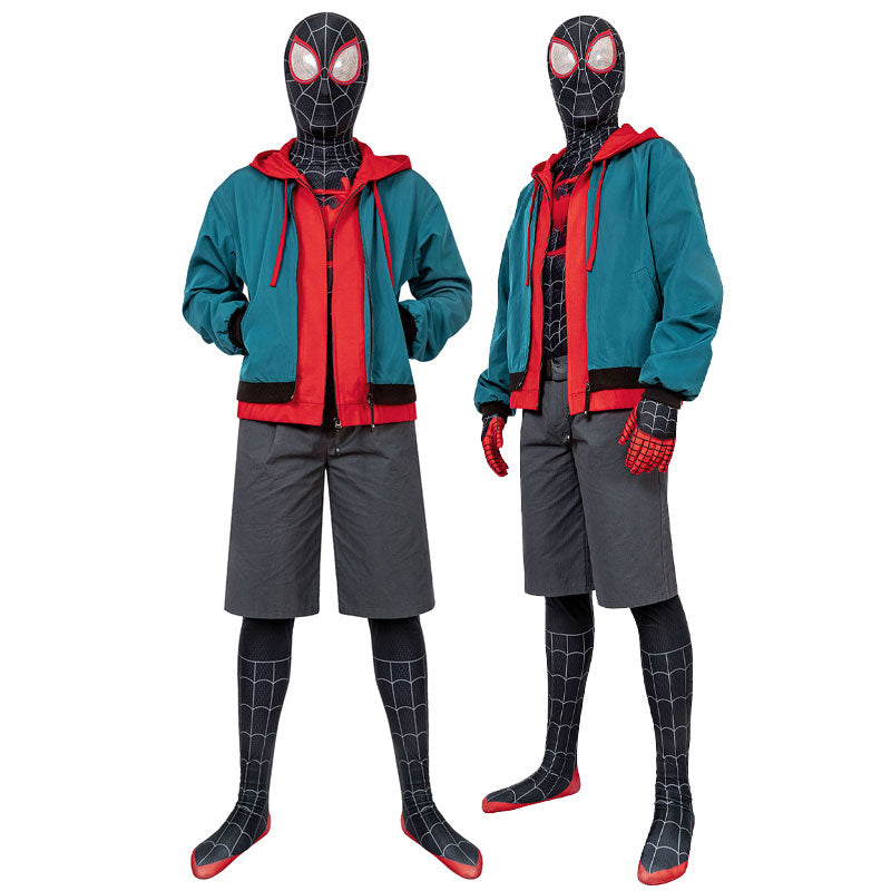 Spider-Man Into the Spider-Verse Miles Morales Jumpsuit with Coat Fullset Costumes