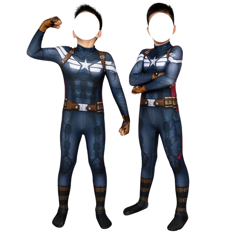 Captain America The Winter Soldier Steve Rogers Kids Jumpsuit Costumes