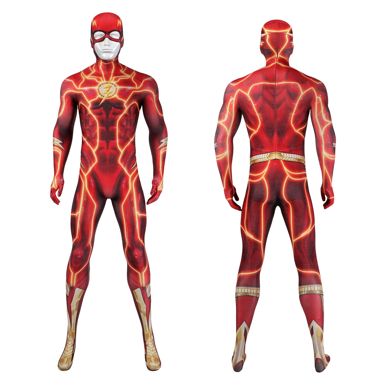 Flashpoint The Flash Barry Allen Jumpsuit with Mask Cosplay Costumes