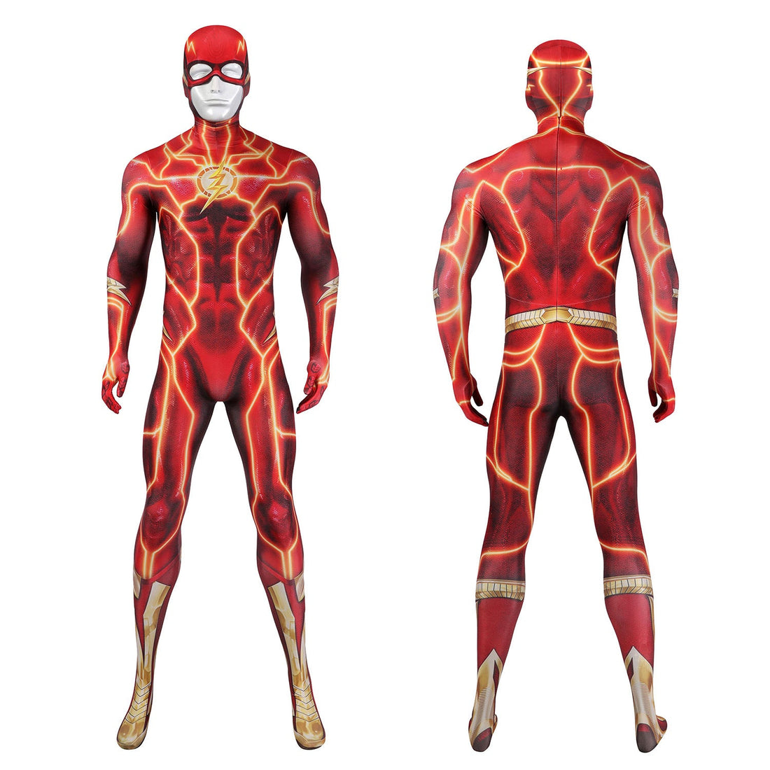 Flashpoint The Flash Barry Allen Jumpsuit with Mask Cosplay Costumes