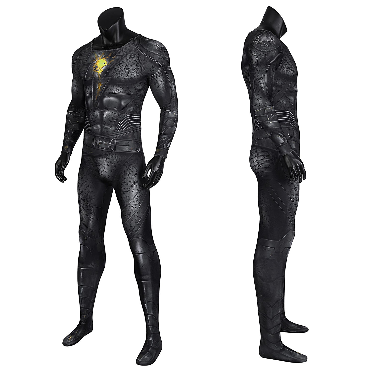Comics Black Adam Male Jumpsuit with Hooded Cloak Costumes