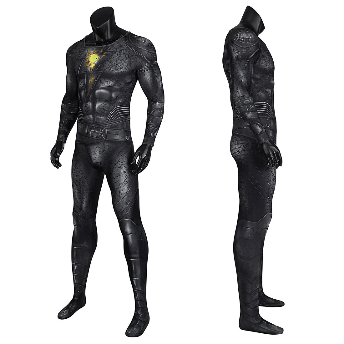 Comics Black Adam Male Jumpsuit with Hooded Cloak Costumes
