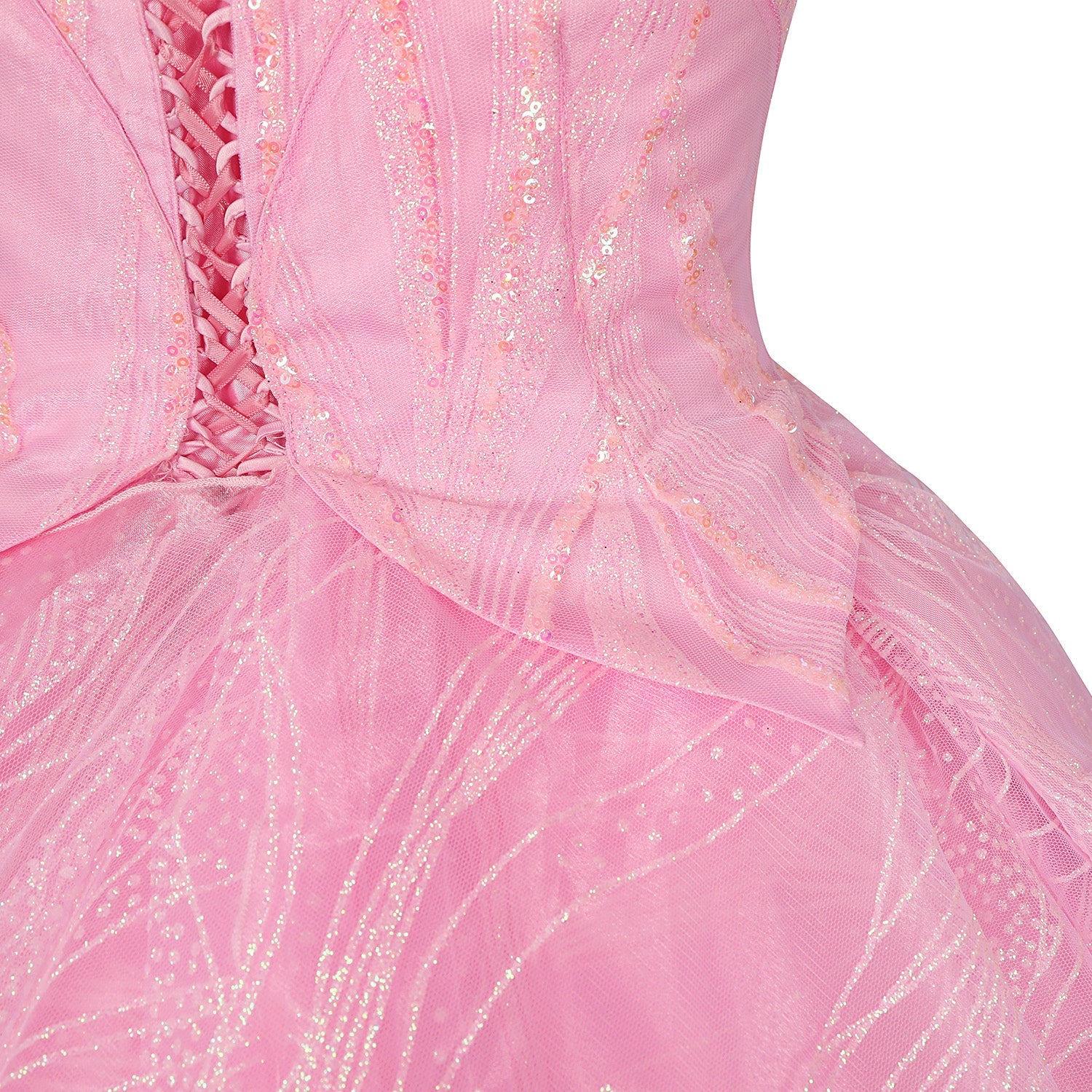 Wicked Part One Galinda Female Dress with Crown Cosplay Costumes