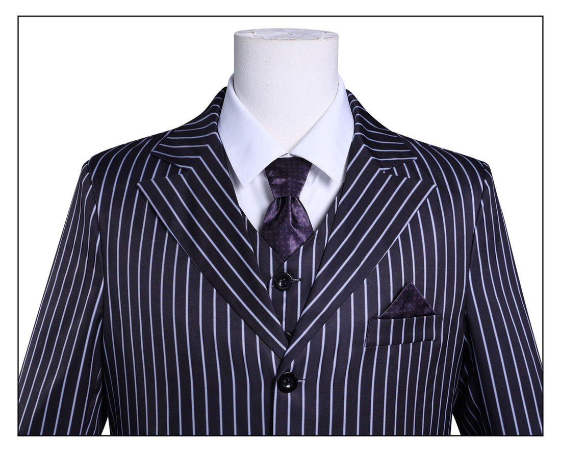 Wednesday 2 Gomez Addams Striped Suit Male Cosplay Costumes