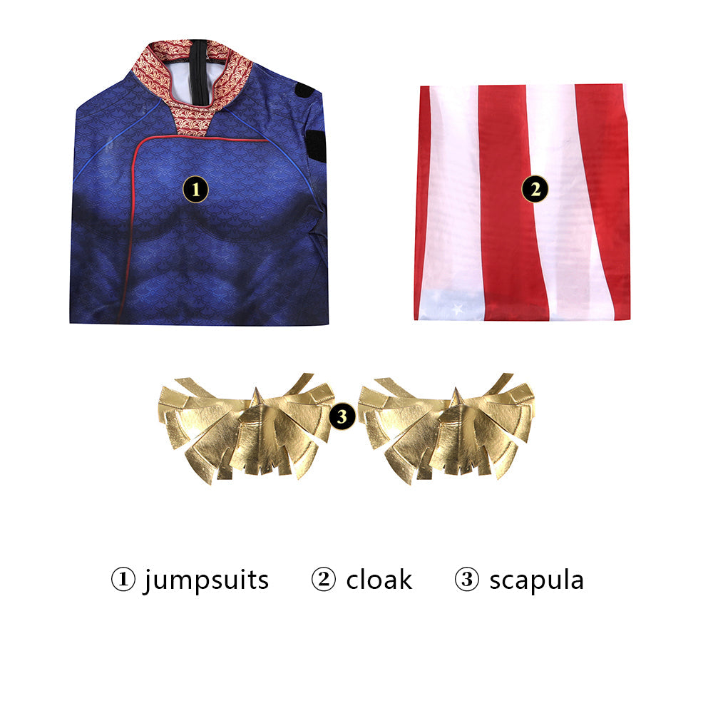 The Boys Season 3 Homelander Male Jumpsuit with Cloak Costumes