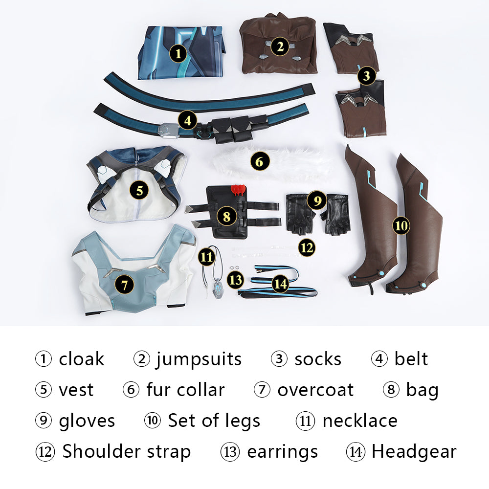 Overwatch 2 OW Freja Trial Halloween Suit Female Cosplay Costumes