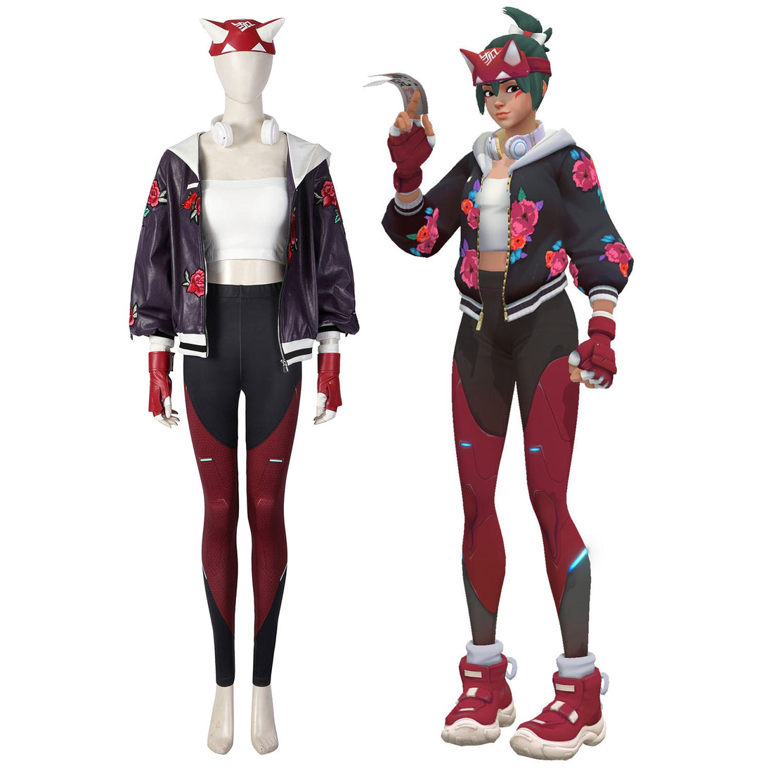 Overwatch 2 OW Kiriko Leather Outfit Female Cosplay Costumes