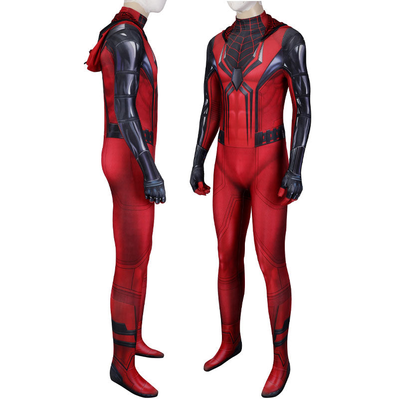 Spider-Man PS5 Crimson Cowl Suit Jumpsuit Cosplay Costume