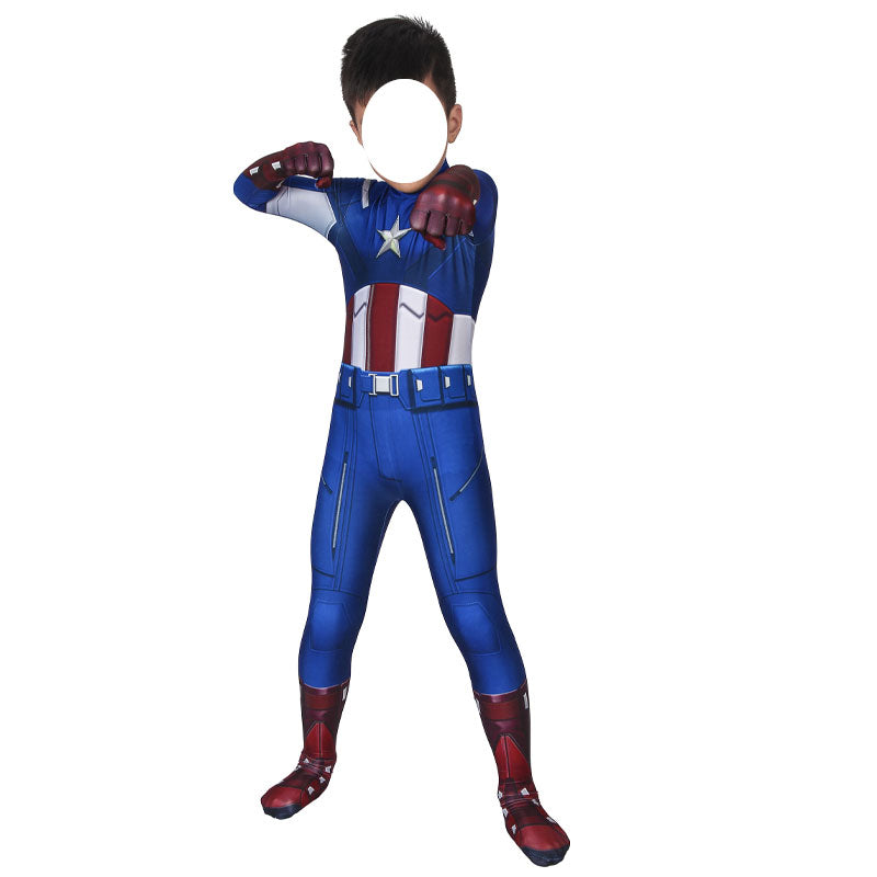 The First Avenger Captain America Kids Jumpsuit Cosplay Costumes
