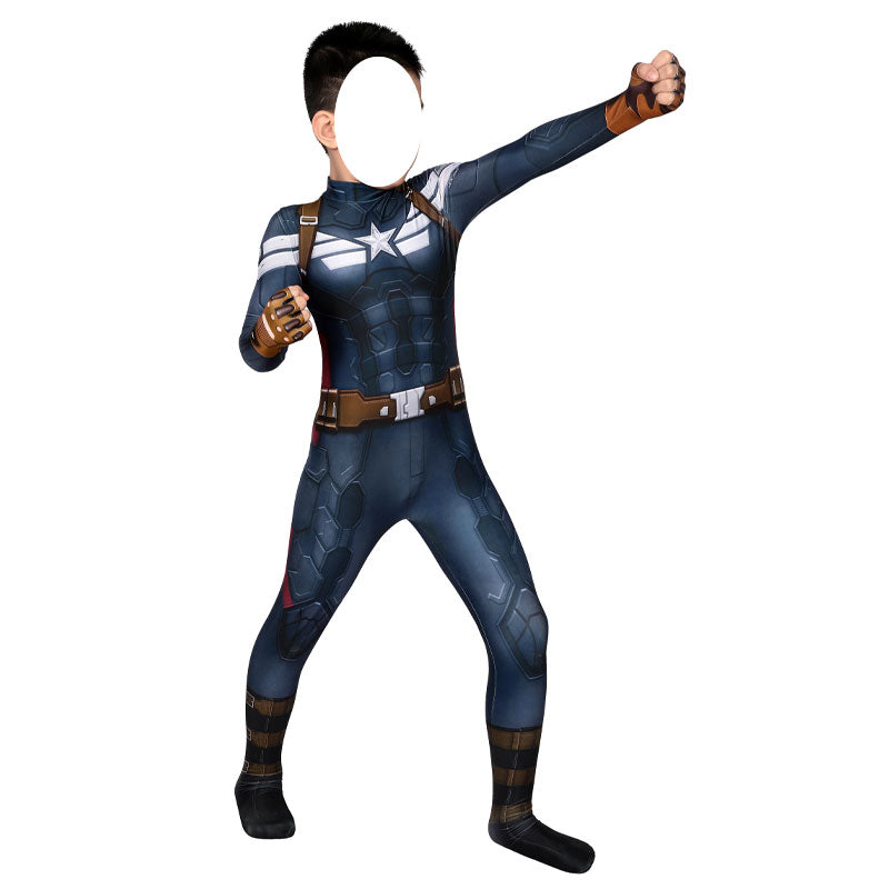 Captain America The Winter Soldier Steve Rogers Kids Jumpsuit Costumes