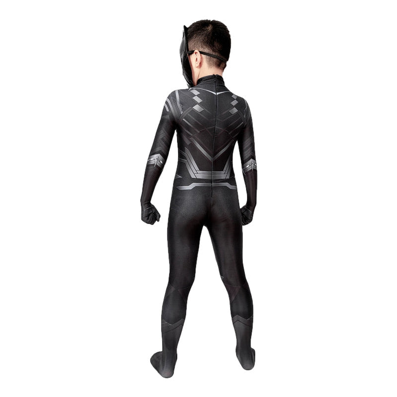 Black Panther Children Jumpsuit with Mask Cosplay Costume