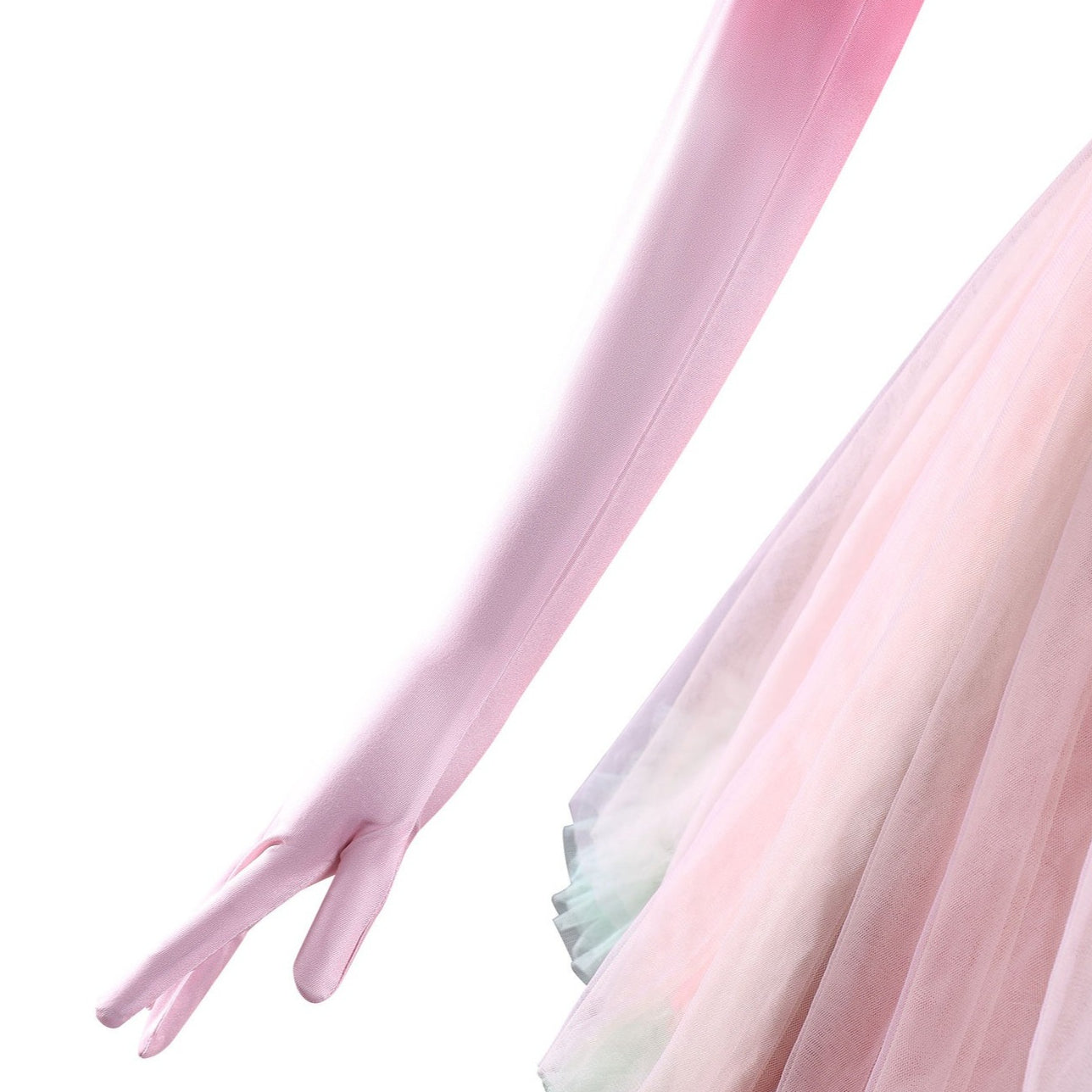 Wicked: For Good Witch Glinda Pink Green Dress Cosplay Costumes