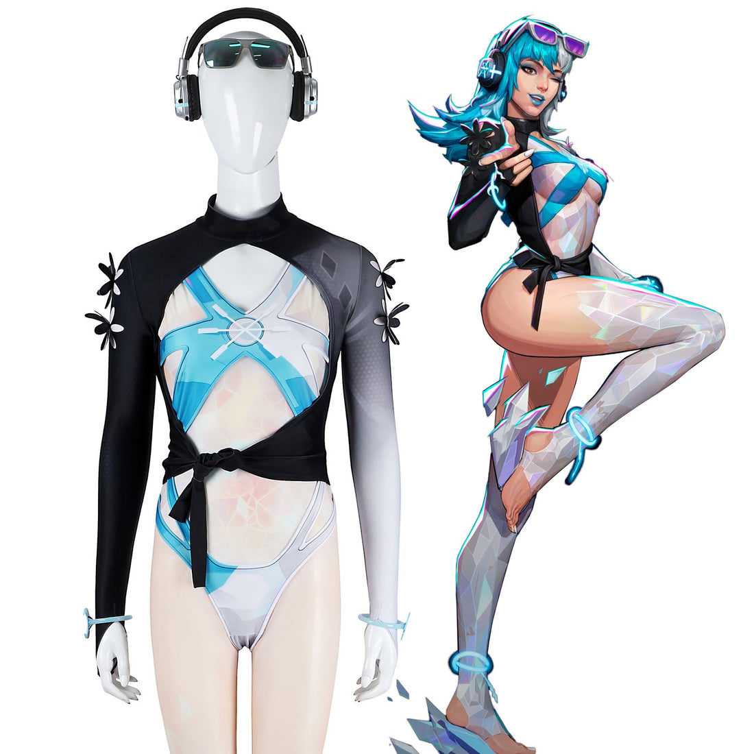 Marvel Rivals Luna Snow Swimsuit Top Full Cosplay Costumes
